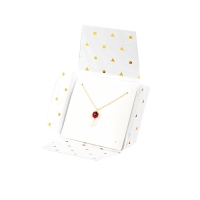 White card gift pouch - necklace/bracelet, gold hot-foil printed motifs - with gusset