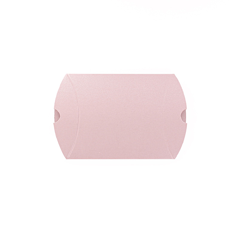 Iridescent pink cardboard pillow boxes, 290g - 7 x 7.5 x 2.3cm