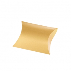 Shiny gold cardboard pillow boxes, 250g - 4 x 6 x 2cm