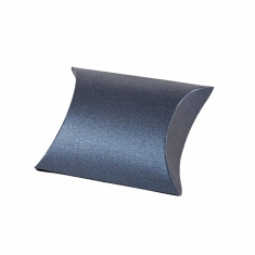 Pearlescent charcoal grey card pillow boxes, 290g - 4 x 6 x 2 cm