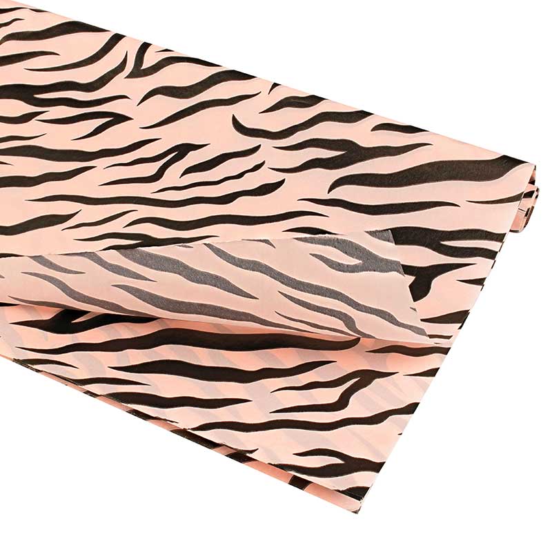 Pink tissue paper with zebra skin print