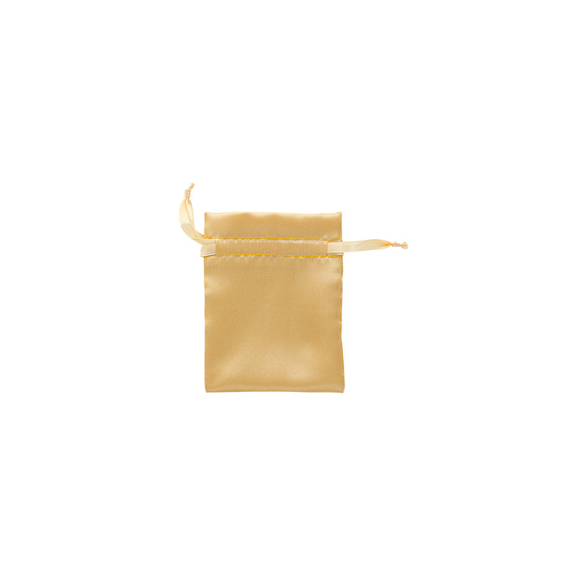 Gold coloured man-made satin finish pouches 9 x 9 cm