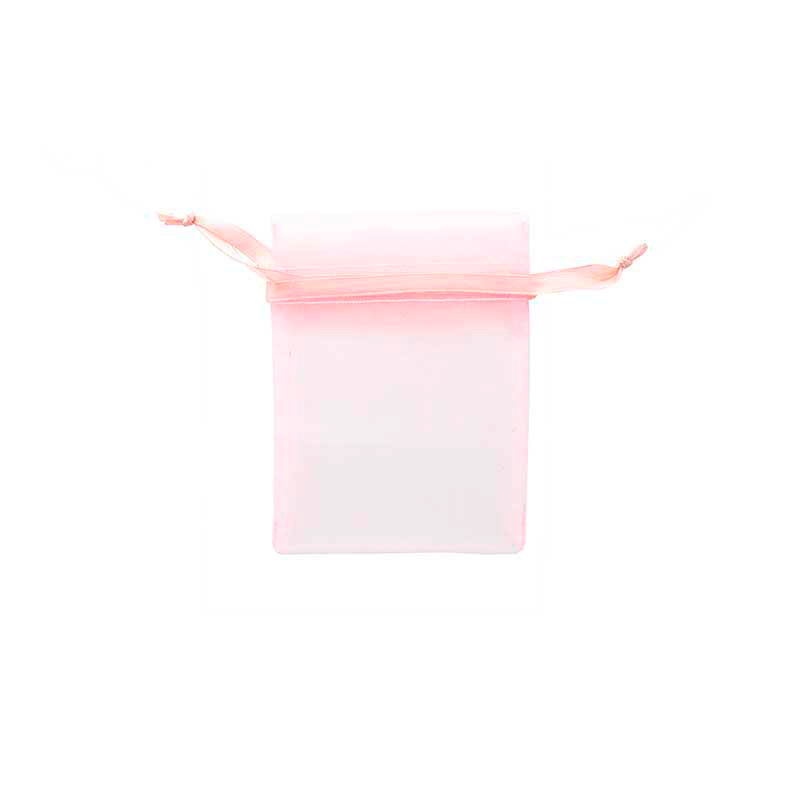 Old rose organza pouches, 7 x 7 cm