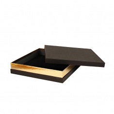 Matt black card box with gold trim 20 x 20 x 5cm