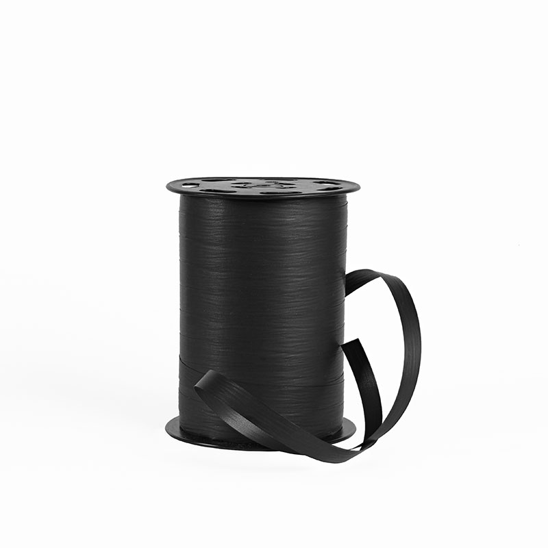 Black matt crepe paper finish curling ribbon