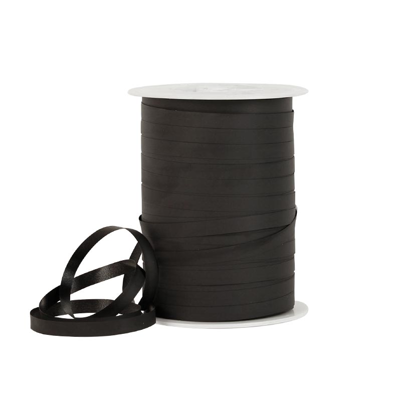 Matt black powder finish curling gift ribbon