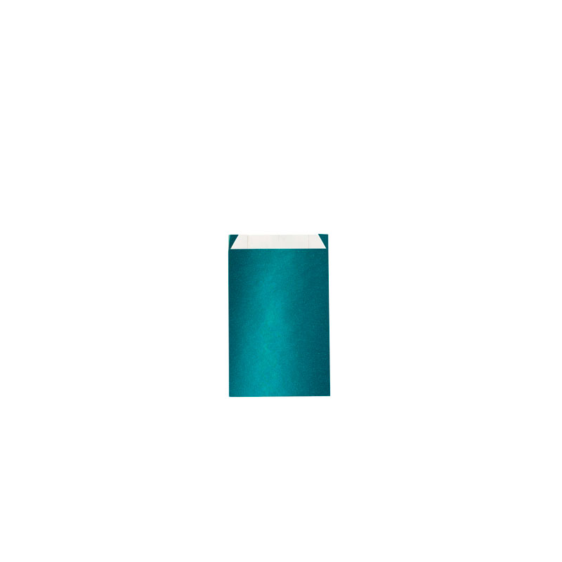 Iridescent teal paper gift bags, 7 x 12cm, 70g (x125)