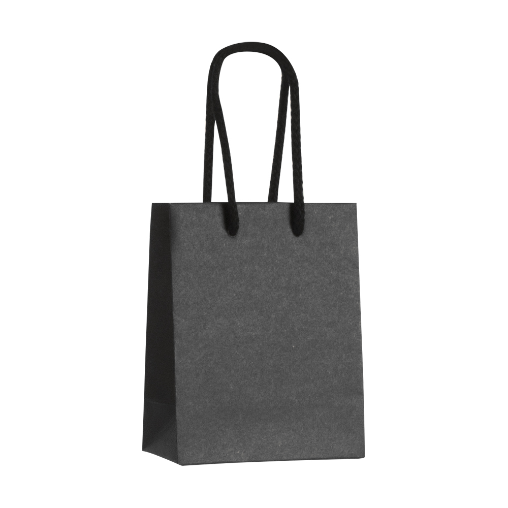 Luxury black kraft paper boutique bag with matching cotton cord handles - 200g