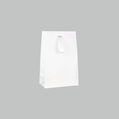 Matt paper stand-up bags with matching ribbon, 7 x 4 x 12 cm H, 140g