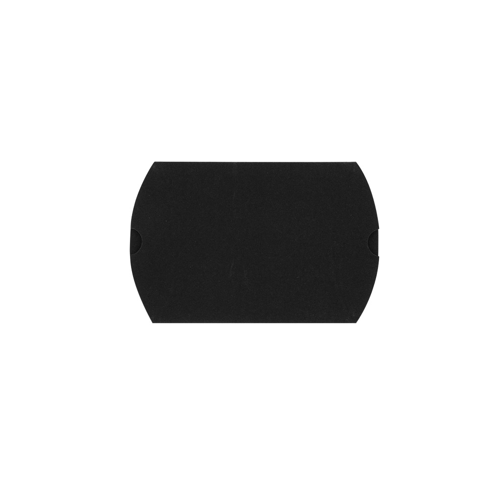 Matt black card pillow boxes, 290g - 4 x 6 x 2 cm