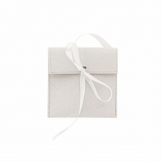 Light grey microfibre pouches 8 x 8 cm