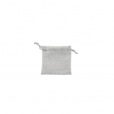 Natural grey linen pouches with cotton drawstrings, 75 g (x 5)