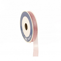 Shiny antique pink man-made organza ribbon