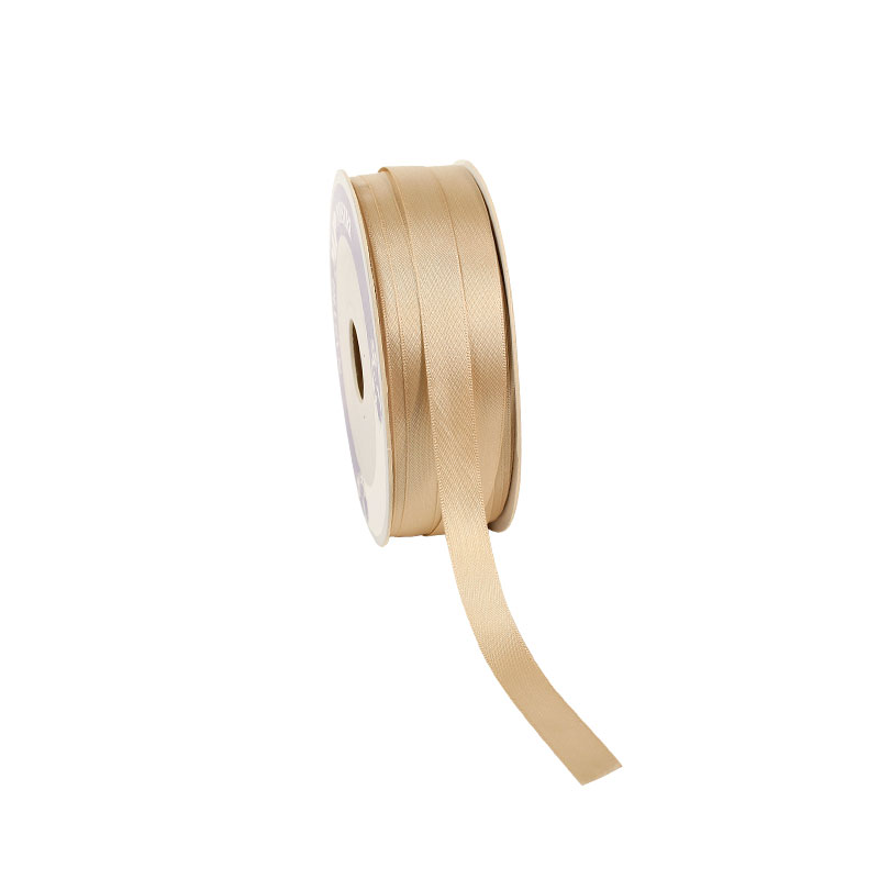 Gold-coloured satin-finish ribbon 12mm x 100m