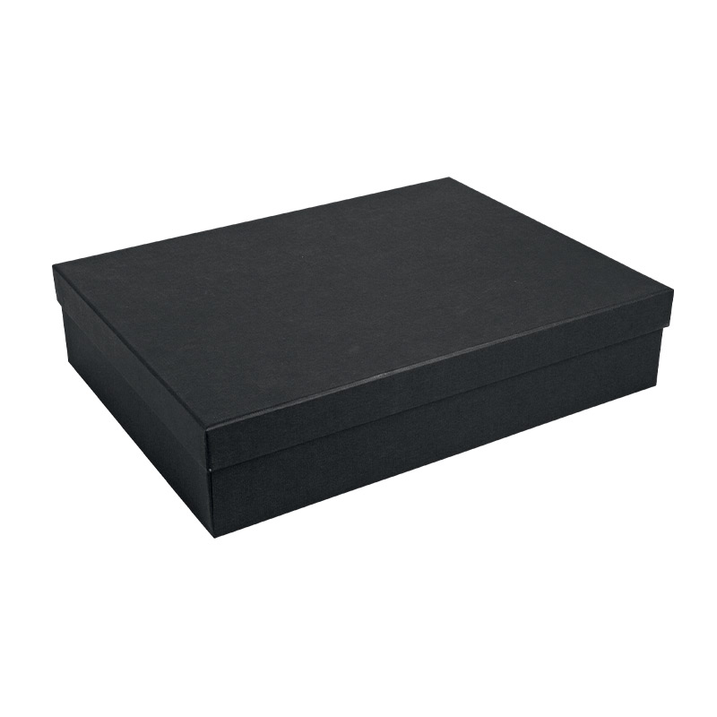 Black cement finish gift box, 20 x 20 x 5 cm H