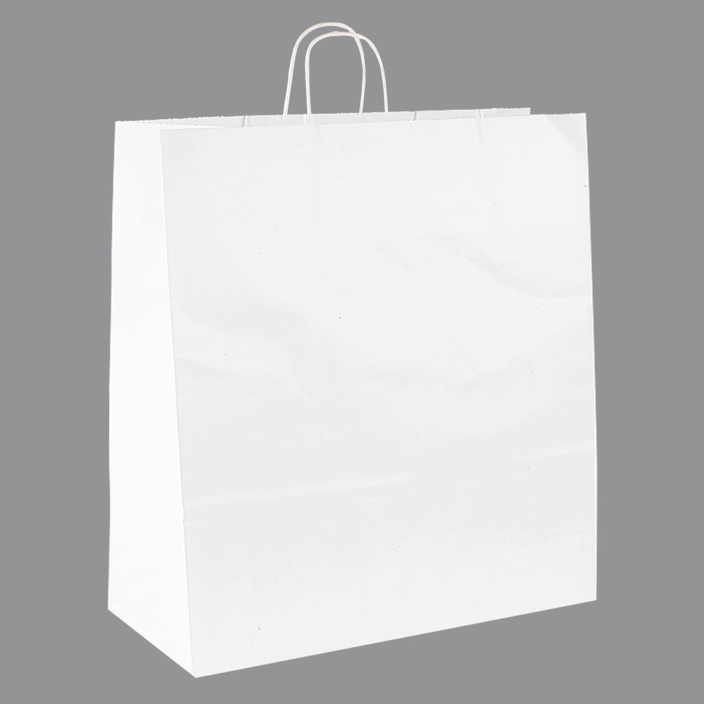 White kraft paper carrier bags 45 x 14 x 50cm H, 110 g