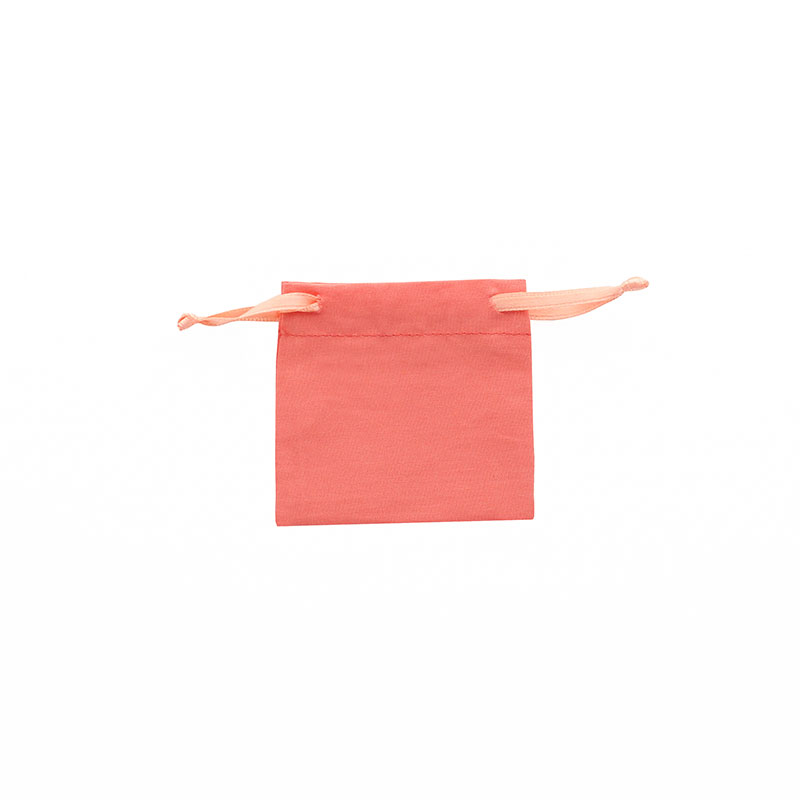 100% cotton coral pouches with matching satin ribbon drawstrings 7 x 7cm