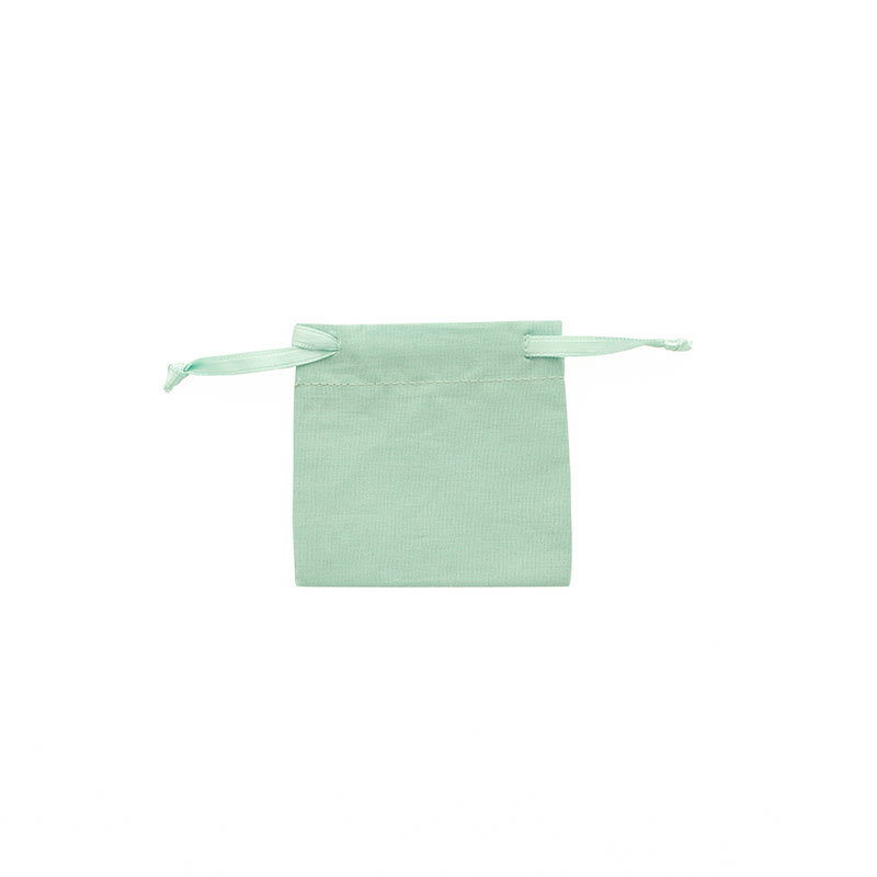 100% cotton sage green pouches with matching satin ribbon drawstrings 7 x 7cm