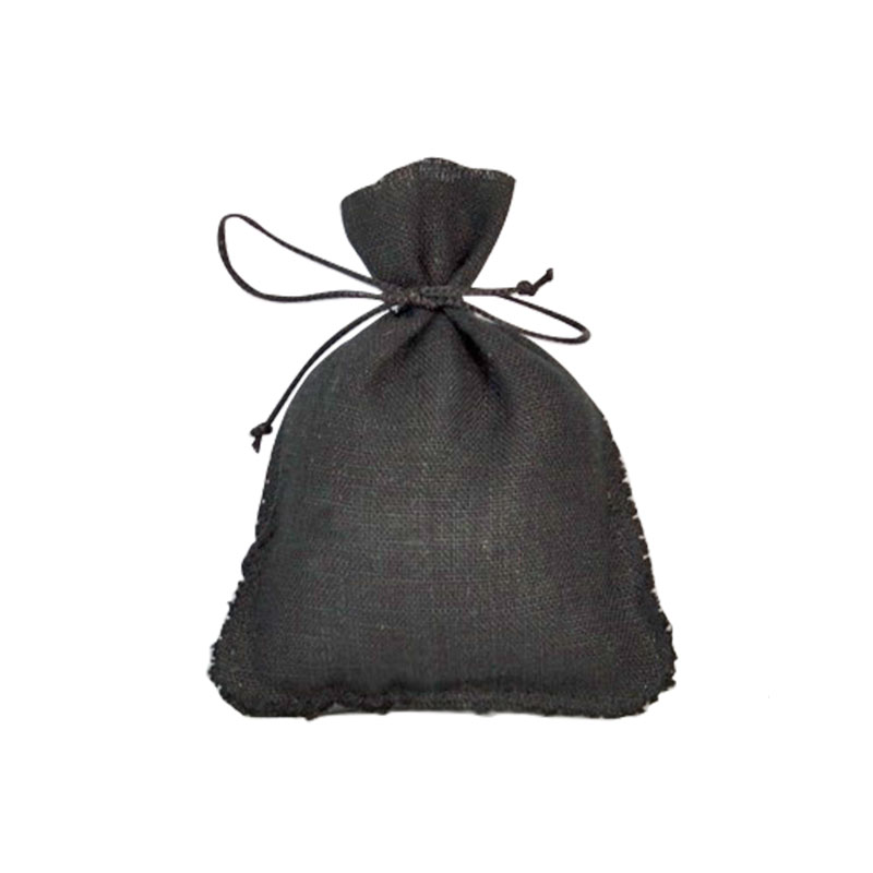 Black 100% linen pouches 11 x 10.5 cm