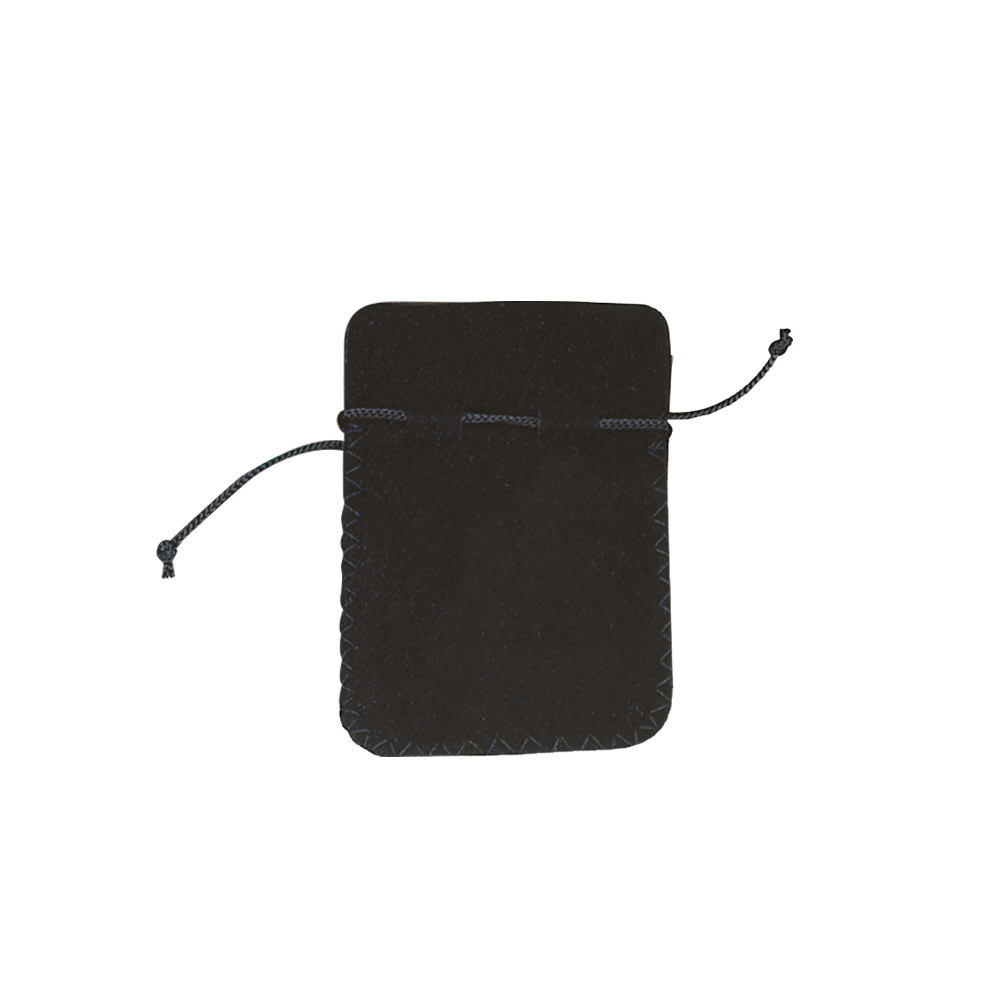 Black man-made felt pouches, 9 x 9 cm