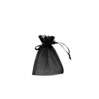 Black organza pouches, 9 x 9 cm