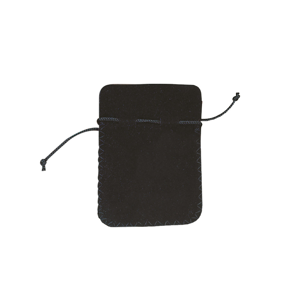 Black man-made felt pouches, 10 x 11 cm