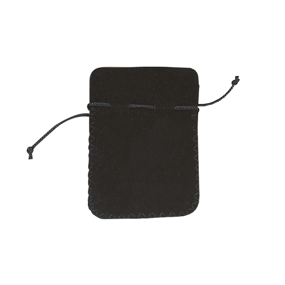 Black man-made felt pouches, 12 x 14 cm