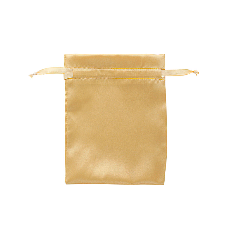 Gold-coloured man-made satin finish pouches 12 x 13 cm