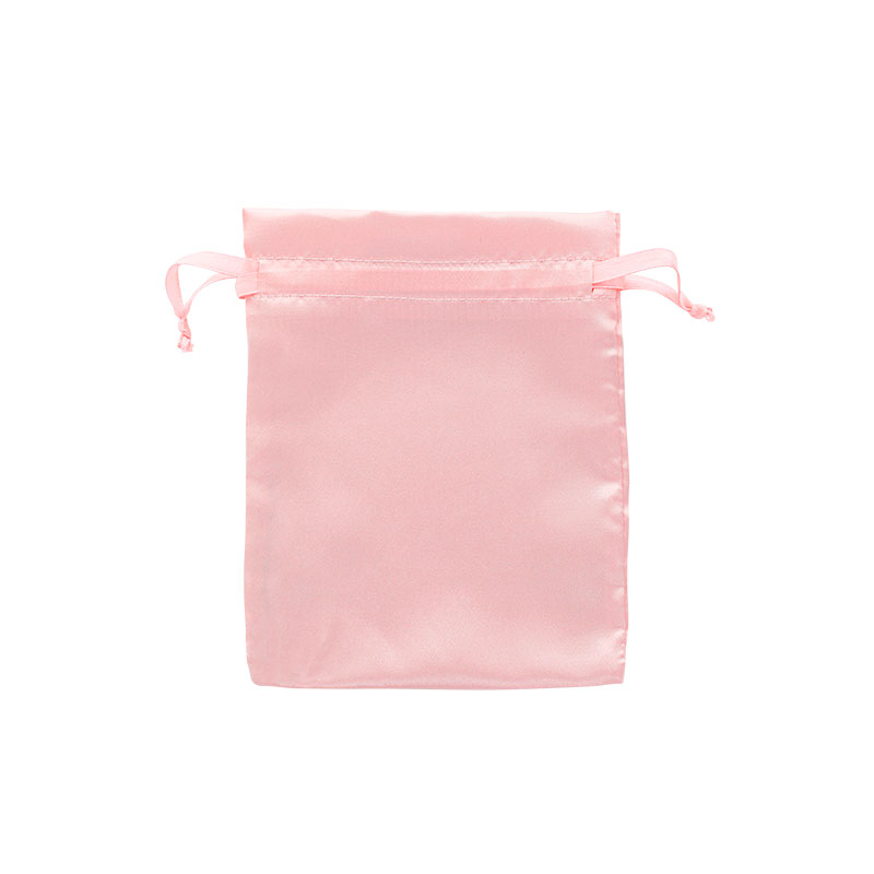 Light pink man-made satin finish pouches 12 x 13 cm