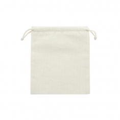 100% cotton pouches with beige drawstrings, 12 x 14 cm (x5)
