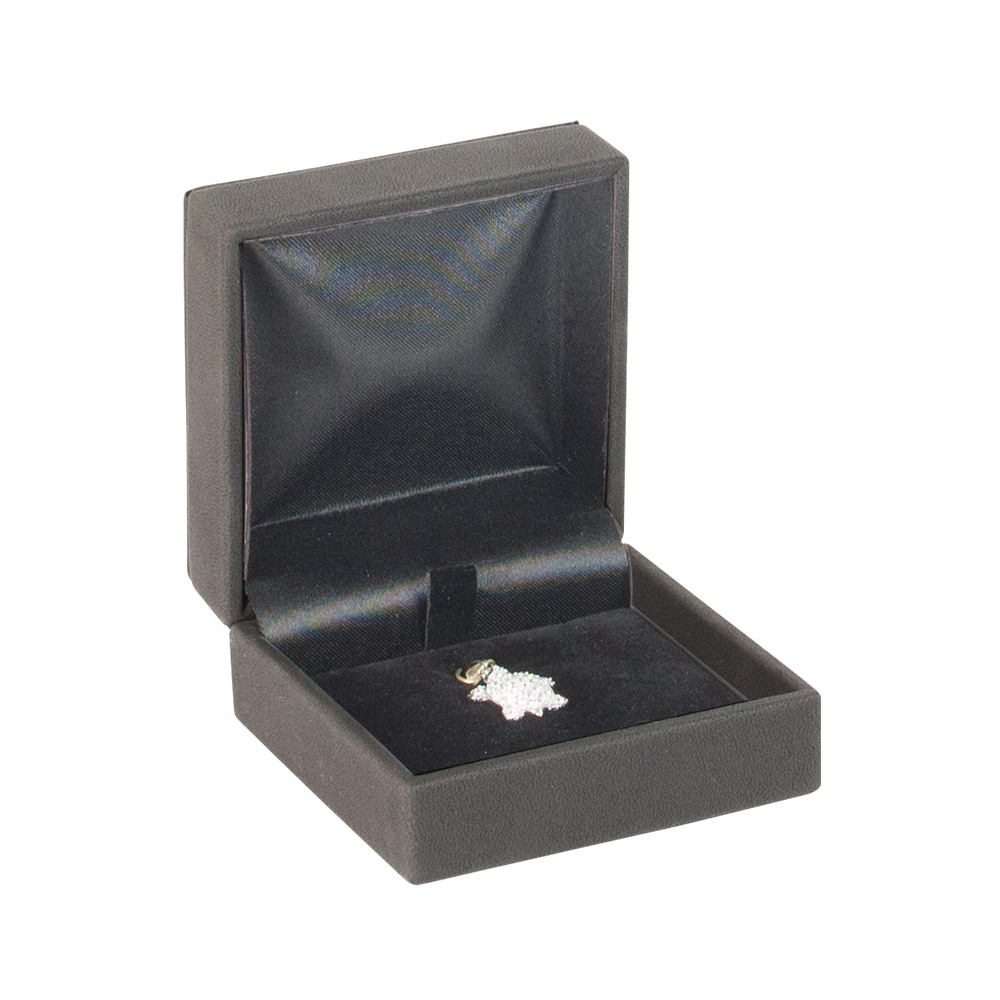 Dark grey kidskin finish leatherette jewellery presentation boxes