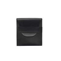 Smooth black satin-finished pouches with flap (x5)
