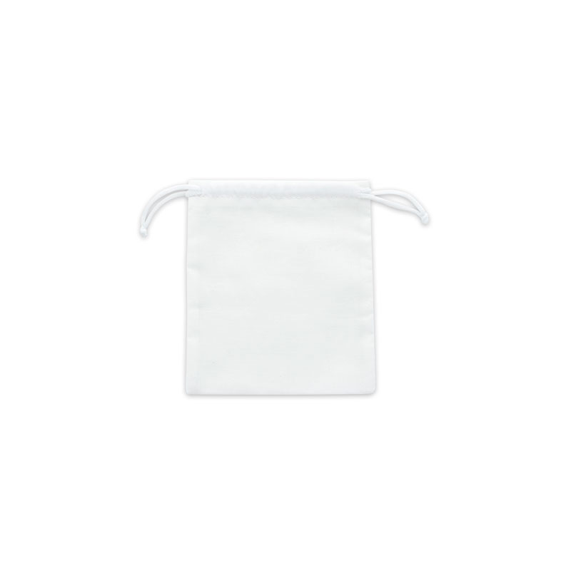 100% cotton pouches with white drawstrings, 12 x 14 cm (x5)