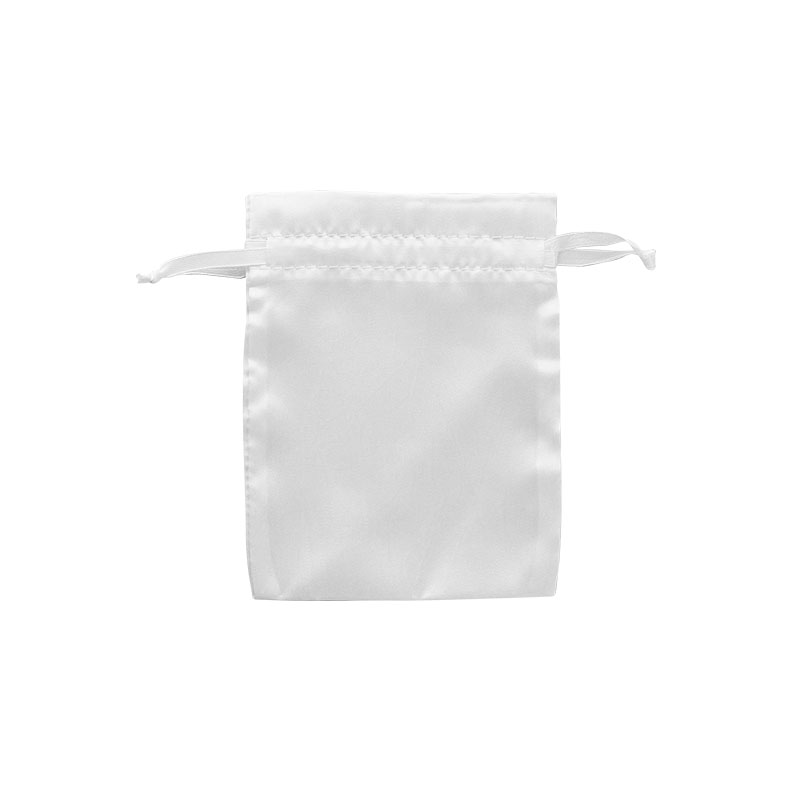 White man-made satin finish pouches 12 x 13 cm