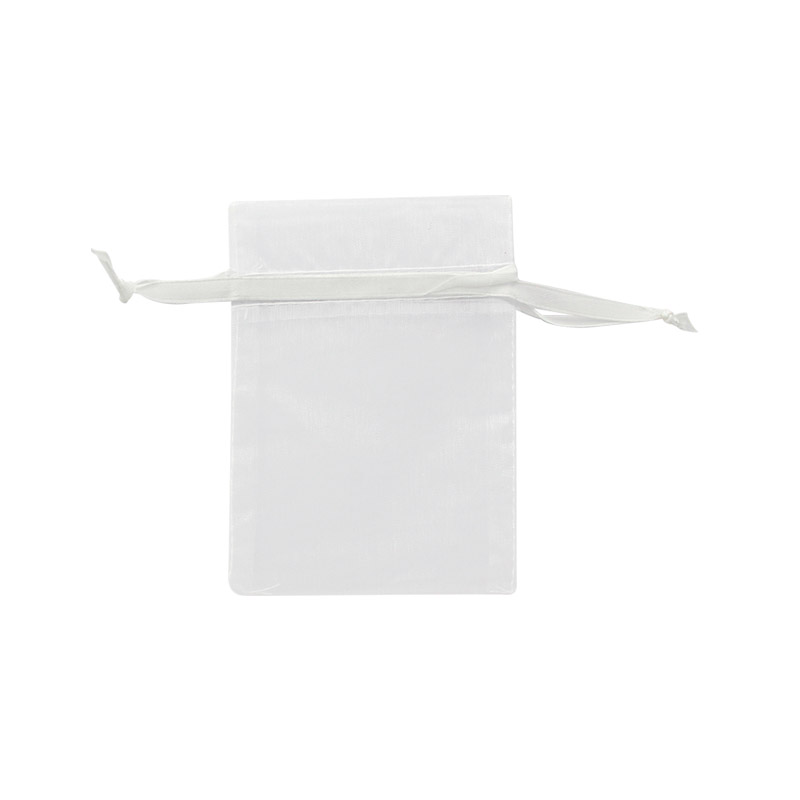 White organza pouches, 12 x 13 cm