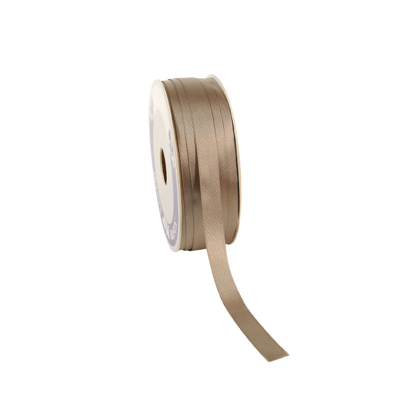 Dove grey-coloured satin-finish ribbon 12mm x 100m