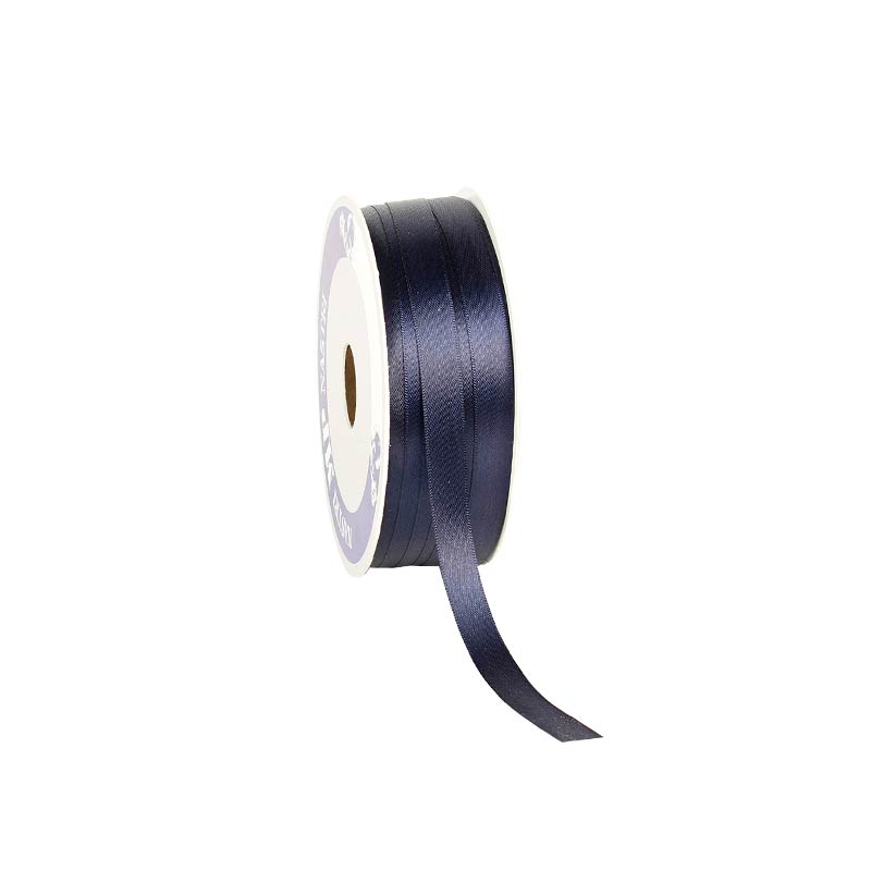 Navy blue satin-finish ribbon, 12mm x 100m