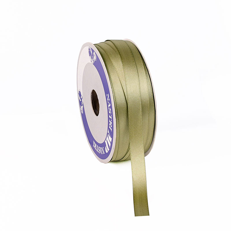 Satin finish man-made sage green ribbon