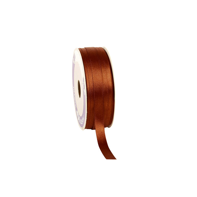 Terracotta-coloured satin-finish ribbon