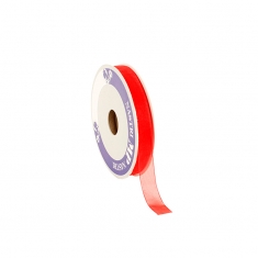 Bright red man-made organza ribbon