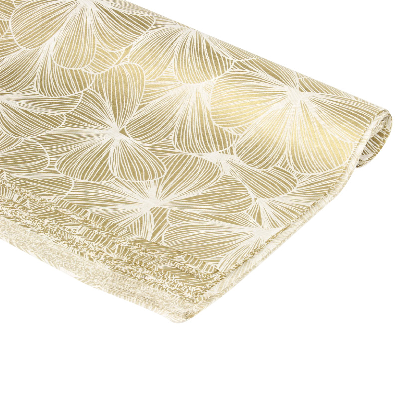 White tissue paper with gold flowers