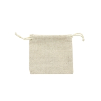 100% natural beige linen pouches with cotton drawstrings, 11 x 10 cm