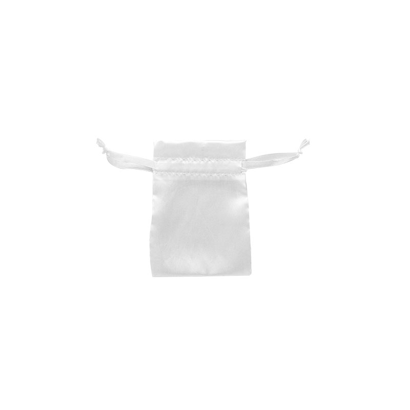 White man-made satin finish pouches 9 x 9 cm