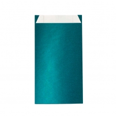 Iridescent teal paper gift bags, 18 x 6 x 35cm, 70g (x250)