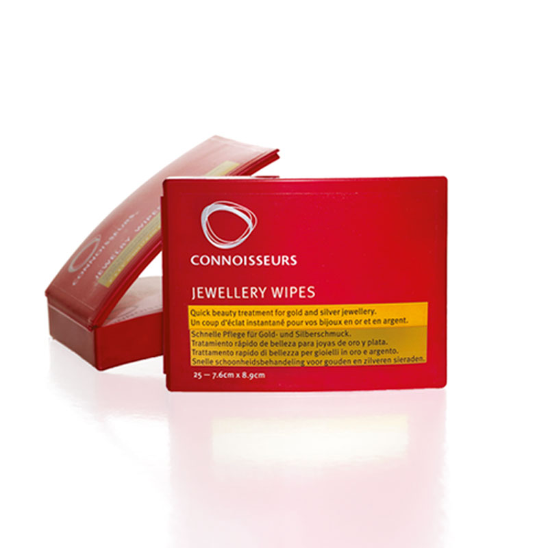 25 Jewellery Wipes by Connoiseurs in handy dispenser