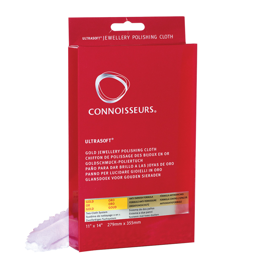 Pack of 12 Jewellery Polishing Cloths for Gold by Connoisseurs
