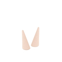 Set of 2 ring cones in powder pink synthetic suede