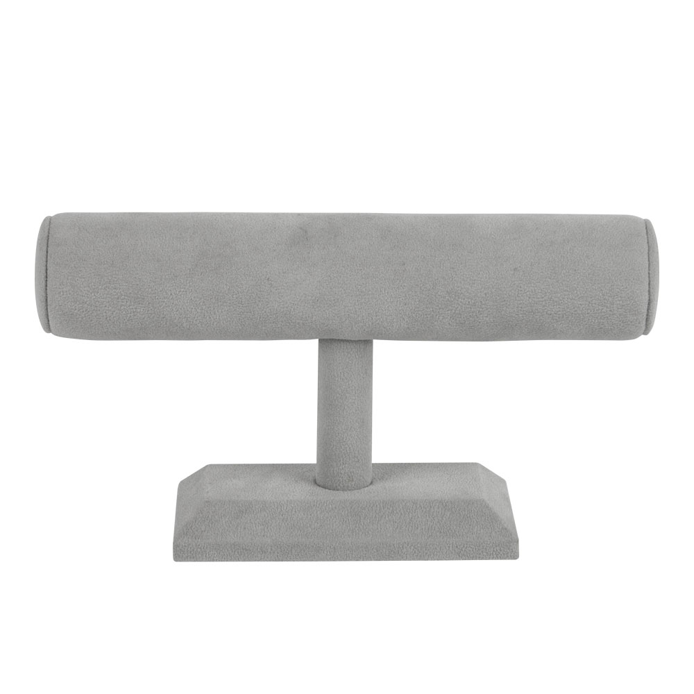 Light grey suedette bracelet bar on stand