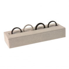 Light grey suedette ring holder with slot