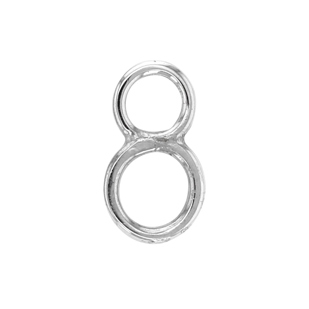 18 ct white gold figure of 8 jump ring, 7mm
